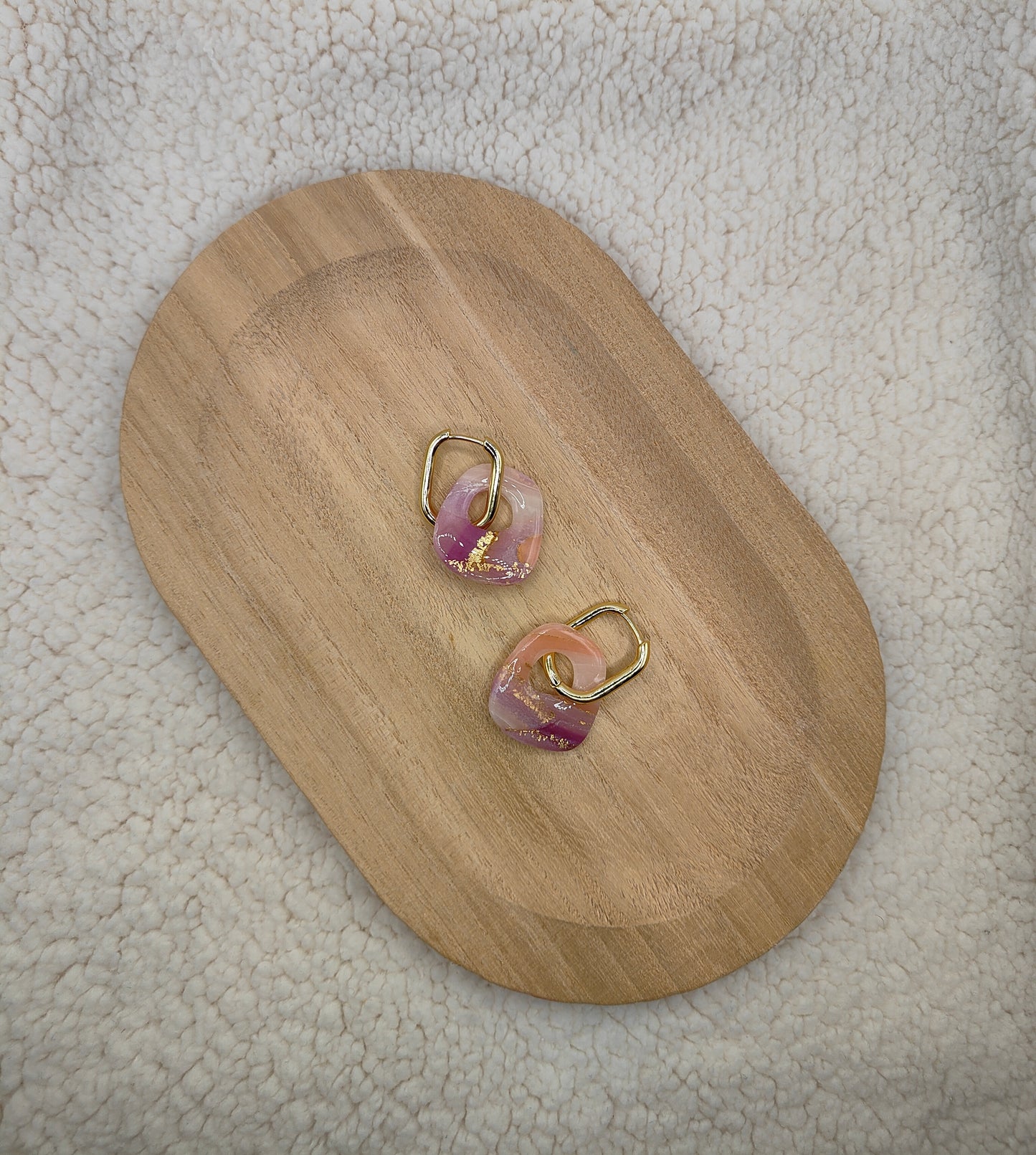 Ethereal Agate Organic Hoops