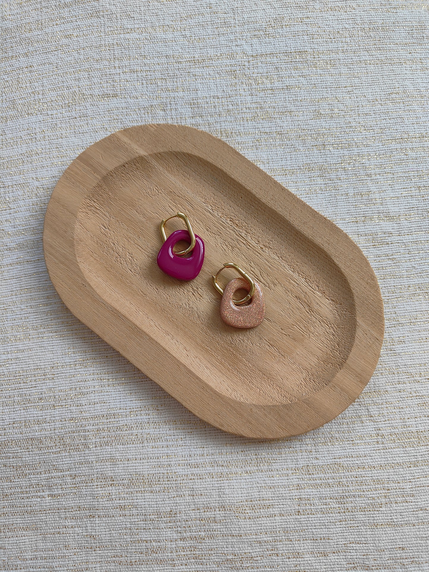Plum Stardust Hoops