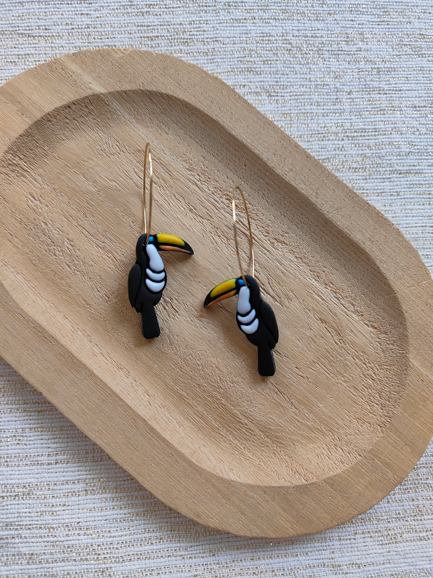 Tropical Paradise Toucan Hoops