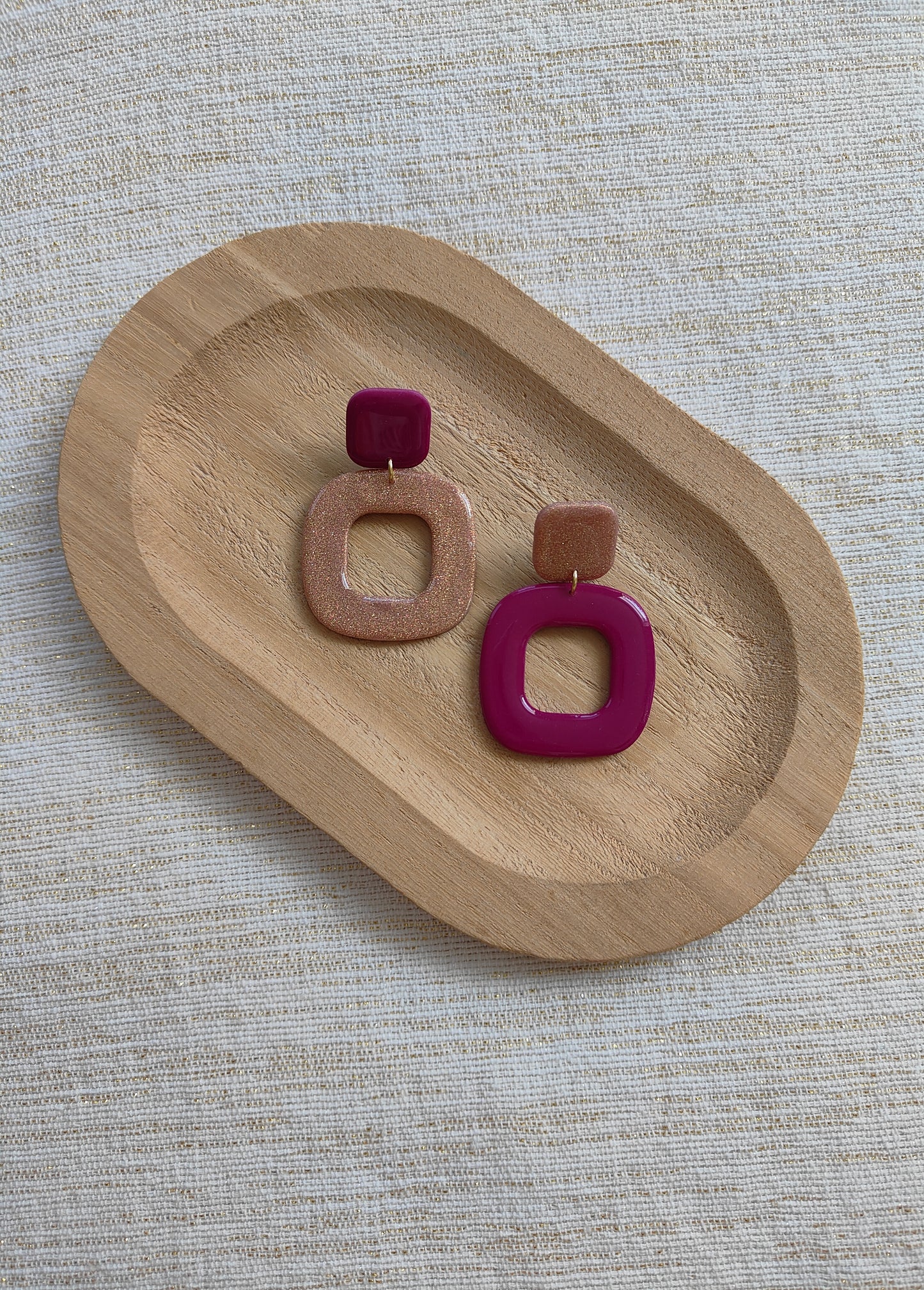 Plum Stardust Square Dangle Color Block