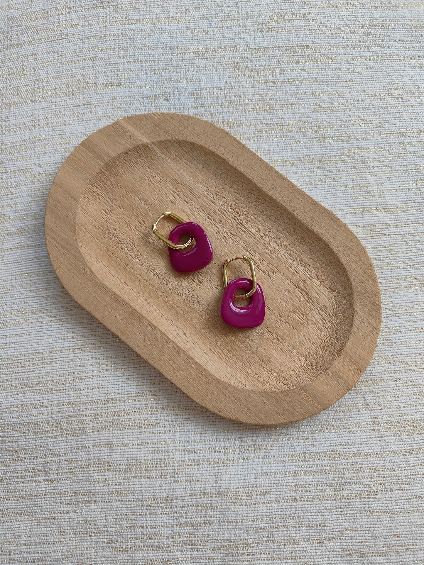 Plum Stardust Hoops