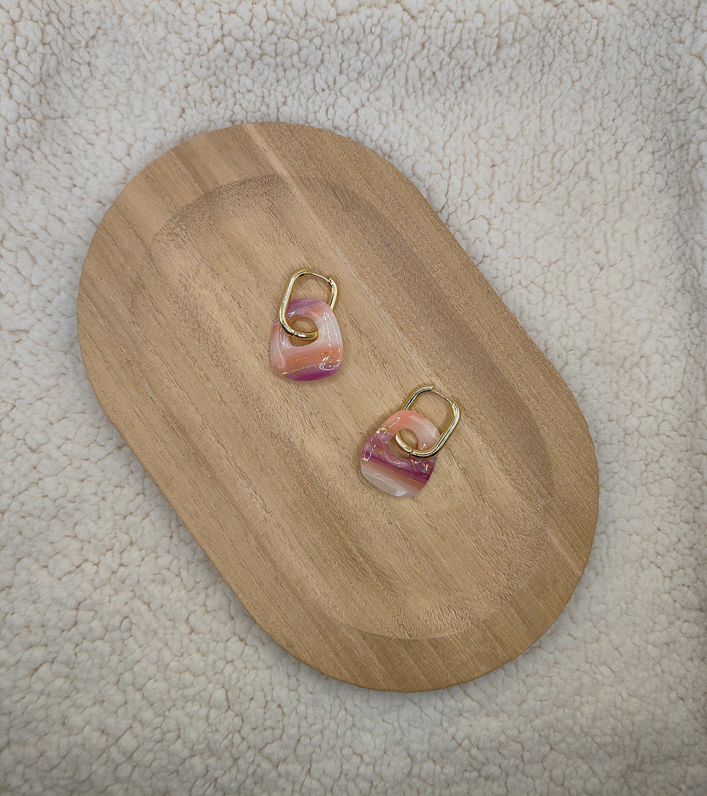 Ethereal Agate Organic Hoops
