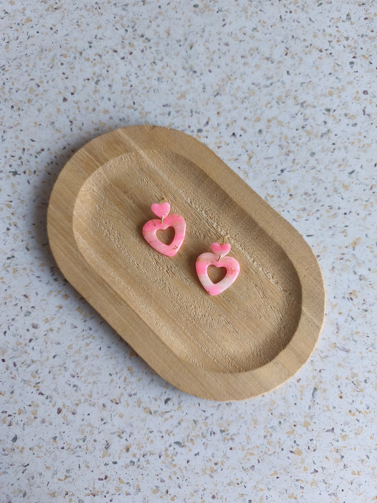 Pink Pop Hearts Dangles