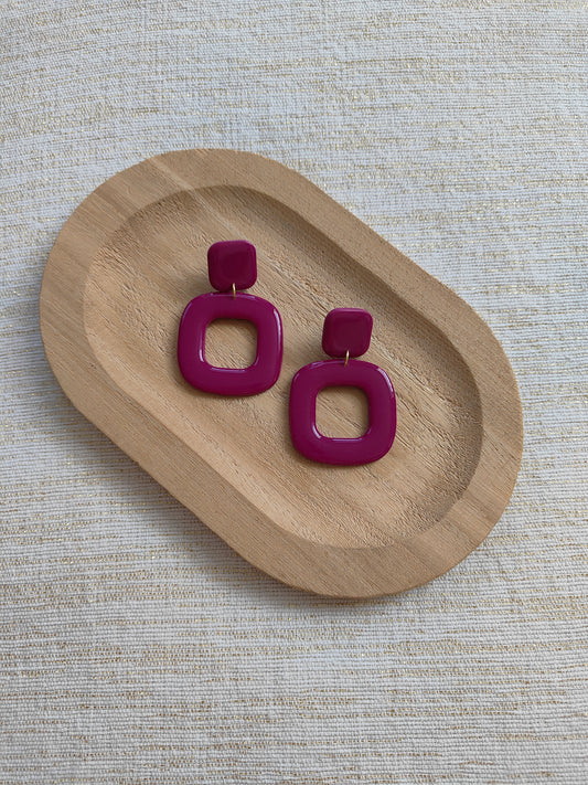 Plum Stardust Square Dangle