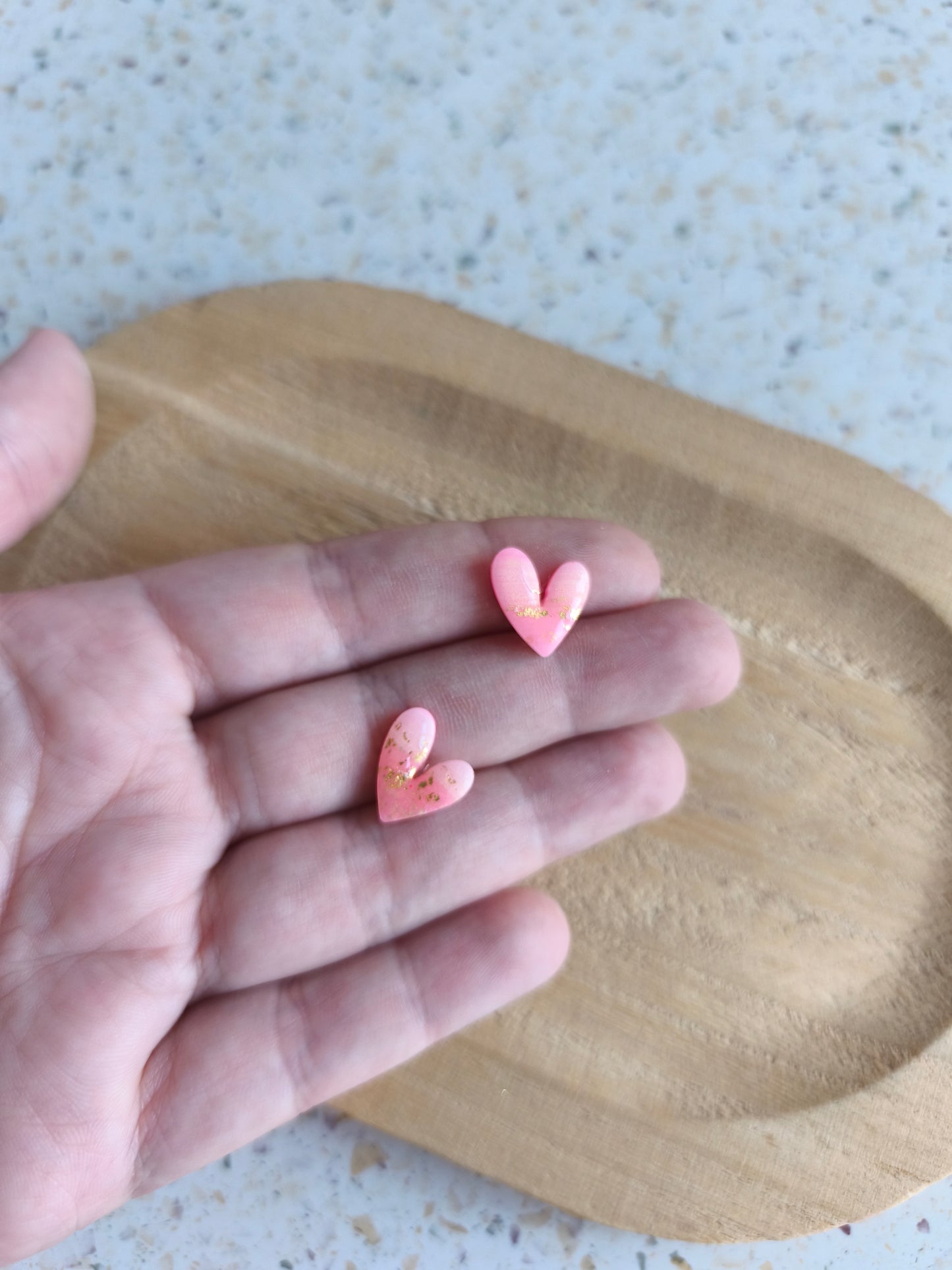 Pink Pop Heart Studs