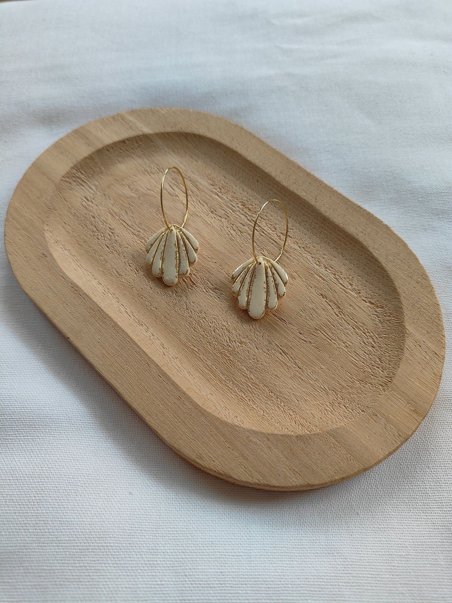 Golden Tide Shell Hoops