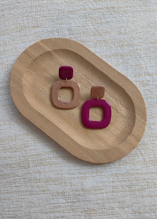 Plum Stardust Square Dangle Color Block
