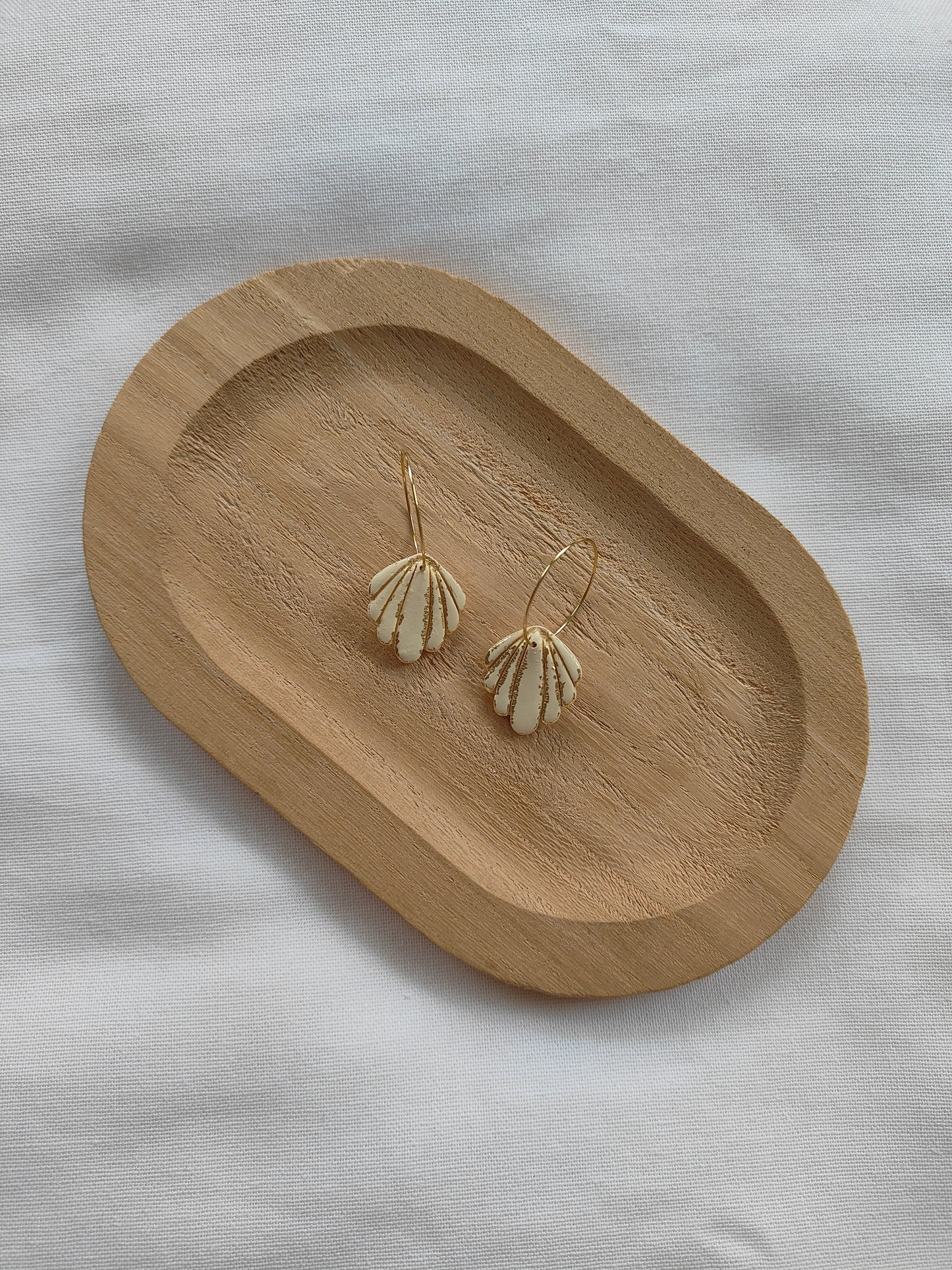 Golden Tide Shell Hoops