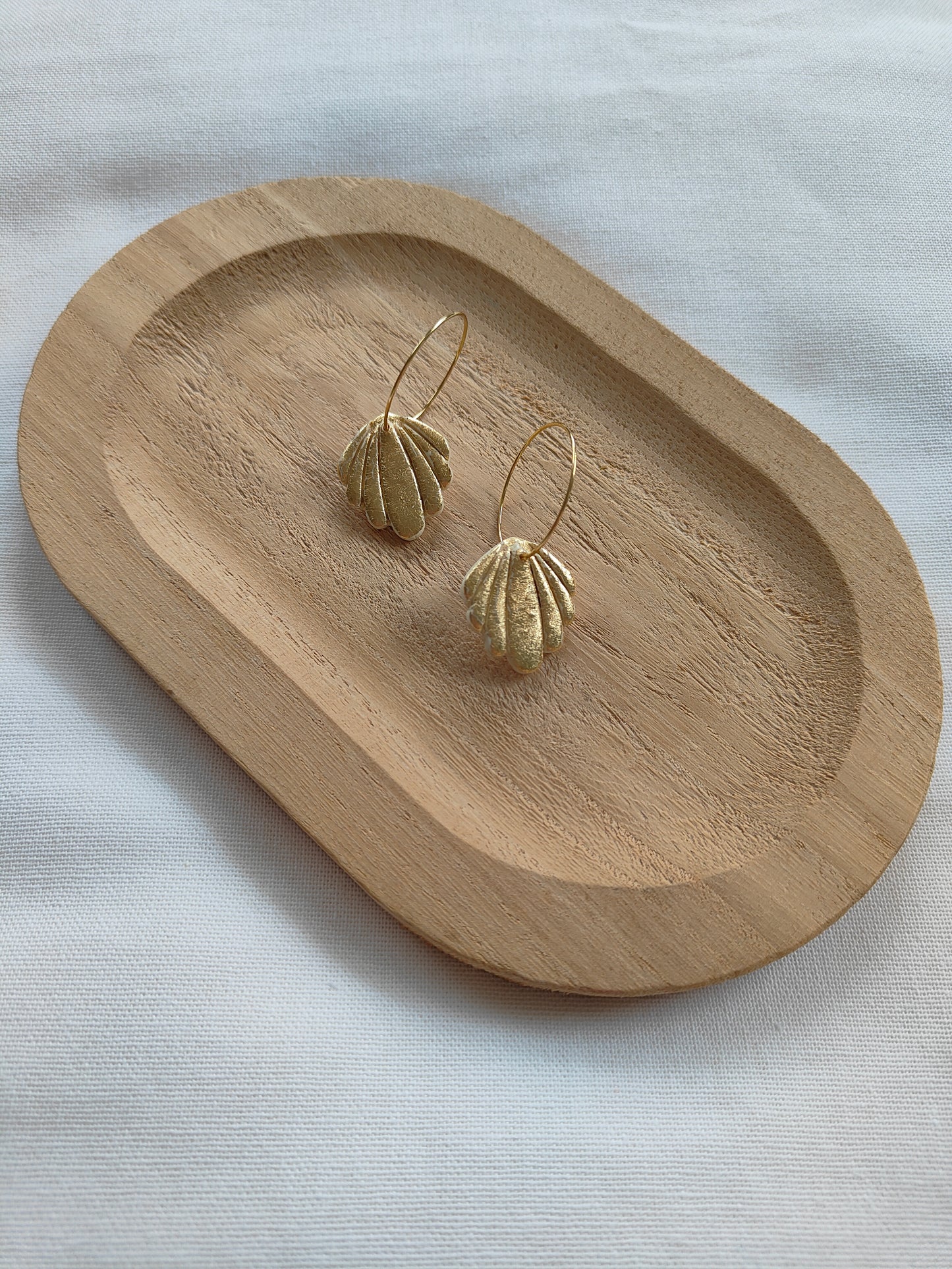 Golden Tide Shell Hoops