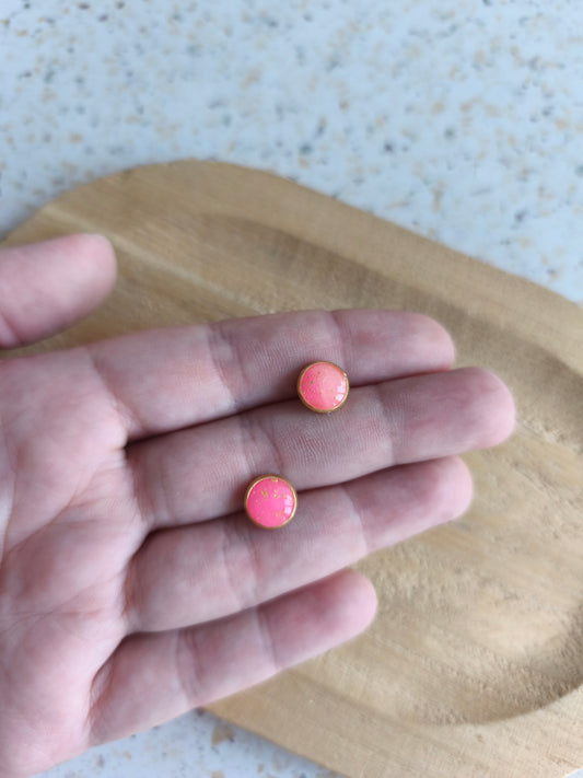 Pink Pop Rounds Studs